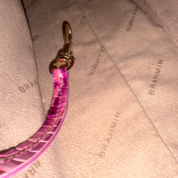 New Brahmin Pink Mini Asher Satchel Julep Ombre Leather Crossbody Bag - Picture 12 of 13